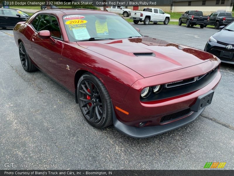 Octane Red Pearl / Black/Ruby Red 2018 Dodge Challenger 392 HEMI Scat Pack Shaker