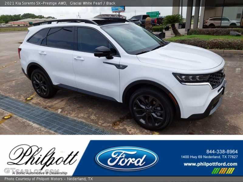 Glacial White Pearl / Black 2021 Kia Sorento SX-Prestige AWD