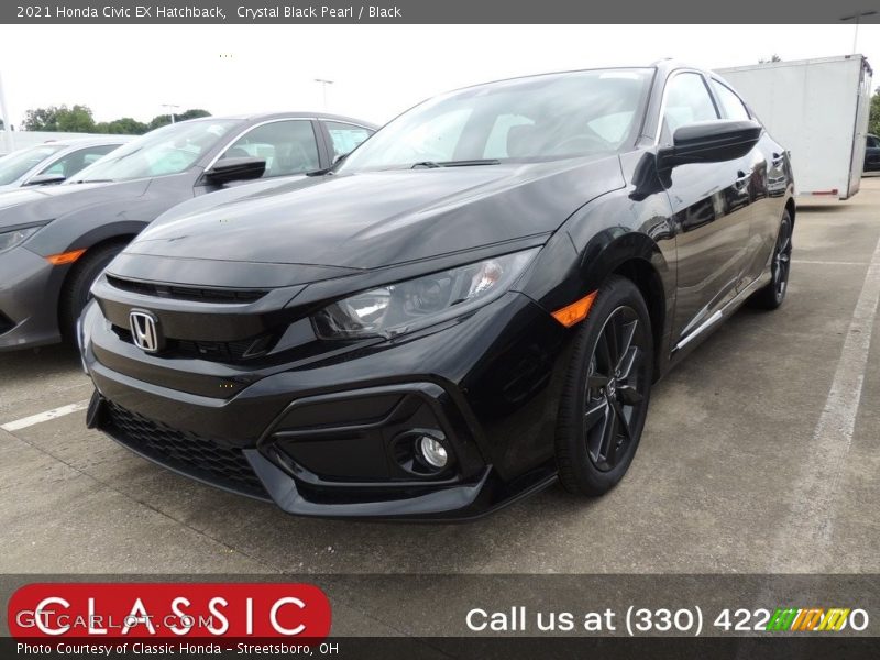 Crystal Black Pearl / Black 2021 Honda Civic EX Hatchback