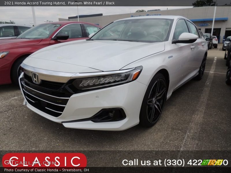 Platinum White Pearl / Black 2021 Honda Accord Touring Hybrid