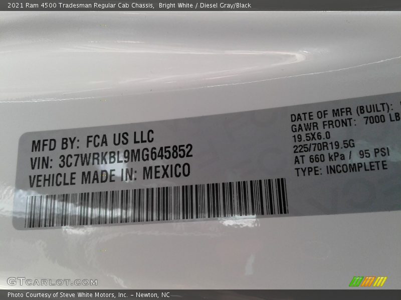 Bright White / Diesel Gray/Black 2021 Ram 4500 Tradesman Regular Cab Chassis