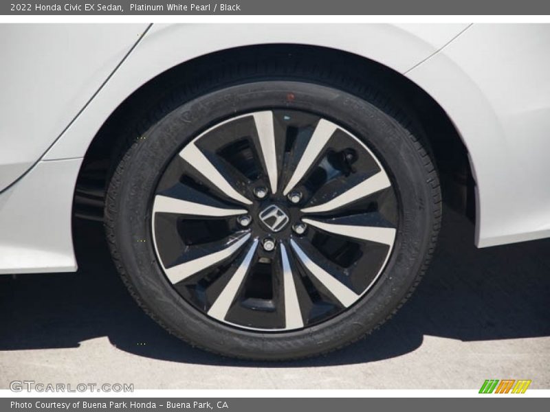 Platinum White Pearl / Black 2022 Honda Civic EX Sedan
