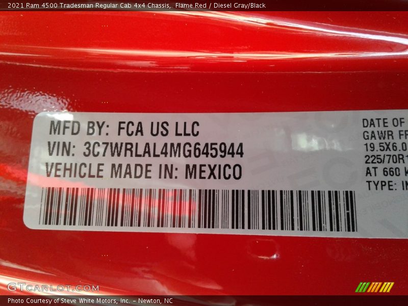 Flame Red / Diesel Gray/Black 2021 Ram 4500 Tradesman Regular Cab 4x4 Chassis