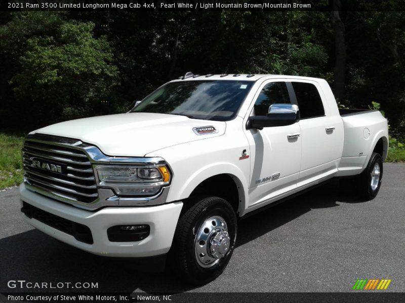 Pearl White / Light Mountain Brown/Mountain Brown 2021 Ram 3500 Limited Longhorn Mega Cab 4x4