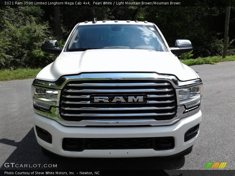 Pearl White / Light Mountain Brown/Mountain Brown 2021 Ram 3500 Limited Longhorn Mega Cab 4x4