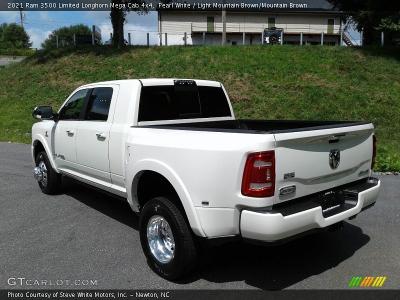 Pearl White / Light Mountain Brown/Mountain Brown 2021 Ram 3500 Limited Longhorn Mega Cab 4x4