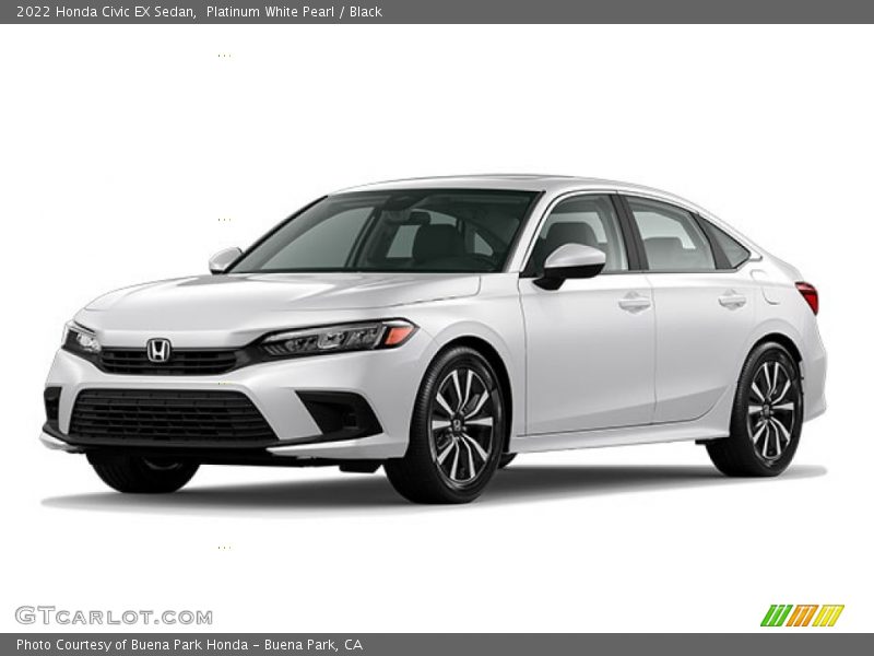 Platinum White Pearl / Black 2022 Honda Civic EX Sedan