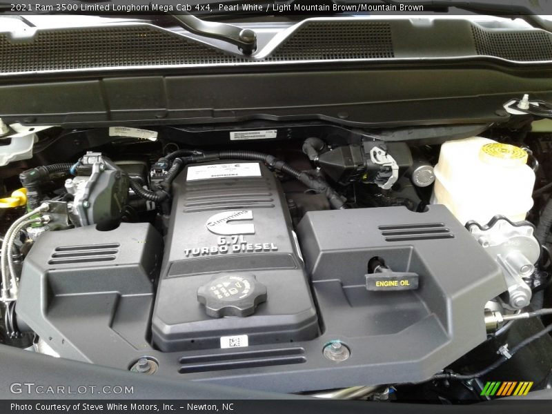 Pearl White / Light Mountain Brown/Mountain Brown 2021 Ram 3500 Limited Longhorn Mega Cab 4x4