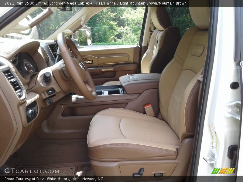 Pearl White / Light Mountain Brown/Mountain Brown 2021 Ram 3500 Limited Longhorn Mega Cab 4x4