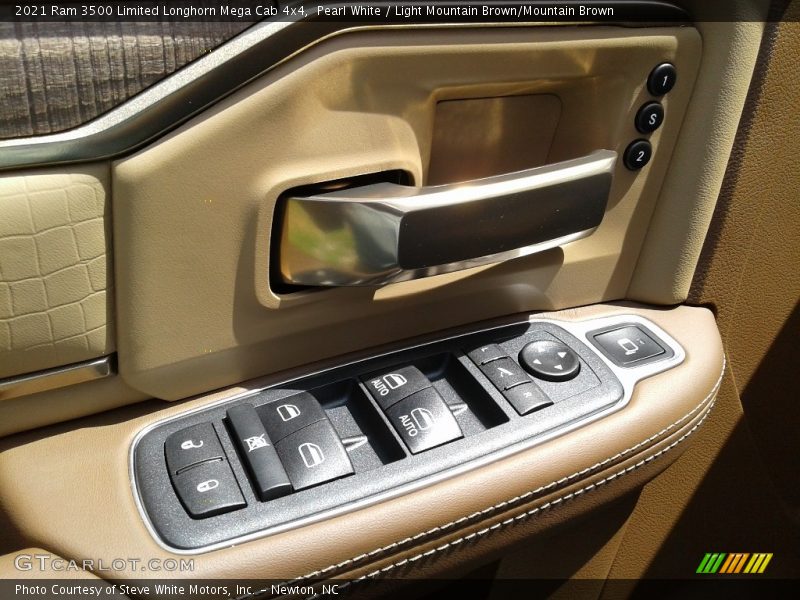 Pearl White / Light Mountain Brown/Mountain Brown 2021 Ram 3500 Limited Longhorn Mega Cab 4x4