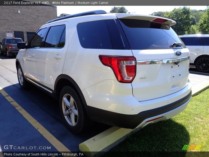 White Platinum / Medium Light Camel 2017 Ford Explorer XLT 4WD
