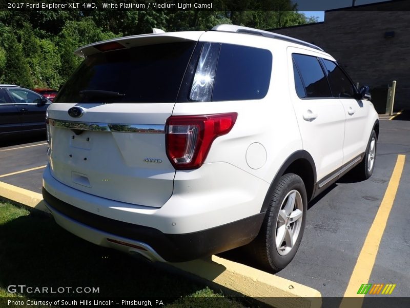 White Platinum / Medium Light Camel 2017 Ford Explorer XLT 4WD