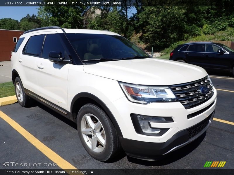 White Platinum / Medium Light Camel 2017 Ford Explorer XLT 4WD