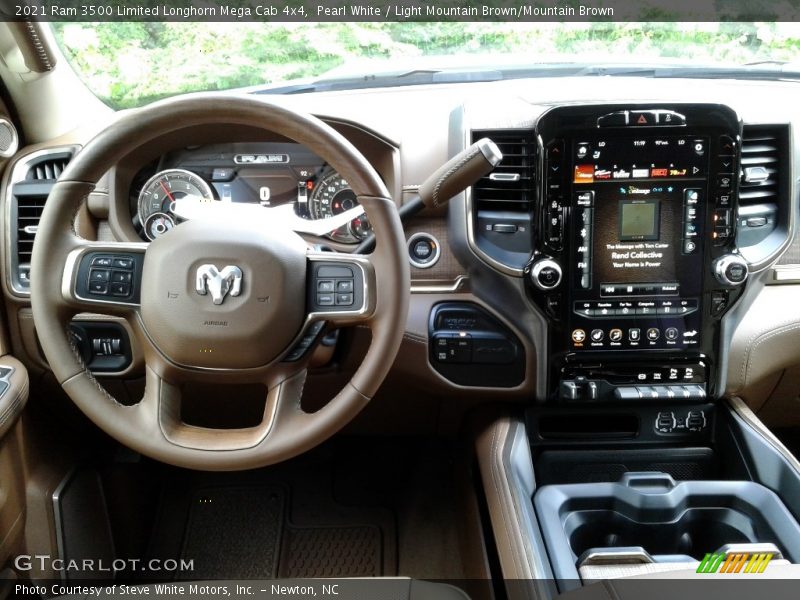Pearl White / Light Mountain Brown/Mountain Brown 2021 Ram 3500 Limited Longhorn Mega Cab 4x4