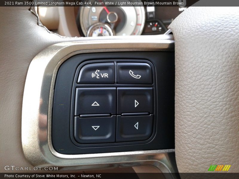 Pearl White / Light Mountain Brown/Mountain Brown 2021 Ram 3500 Limited Longhorn Mega Cab 4x4