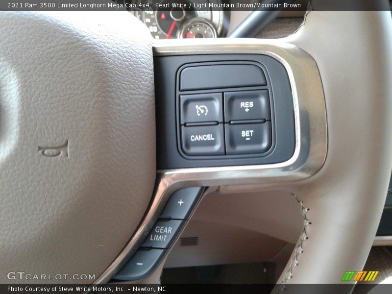 Pearl White / Light Mountain Brown/Mountain Brown 2021 Ram 3500 Limited Longhorn Mega Cab 4x4