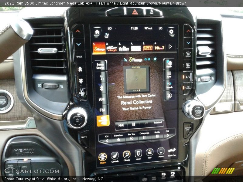 Pearl White / Light Mountain Brown/Mountain Brown 2021 Ram 3500 Limited Longhorn Mega Cab 4x4
