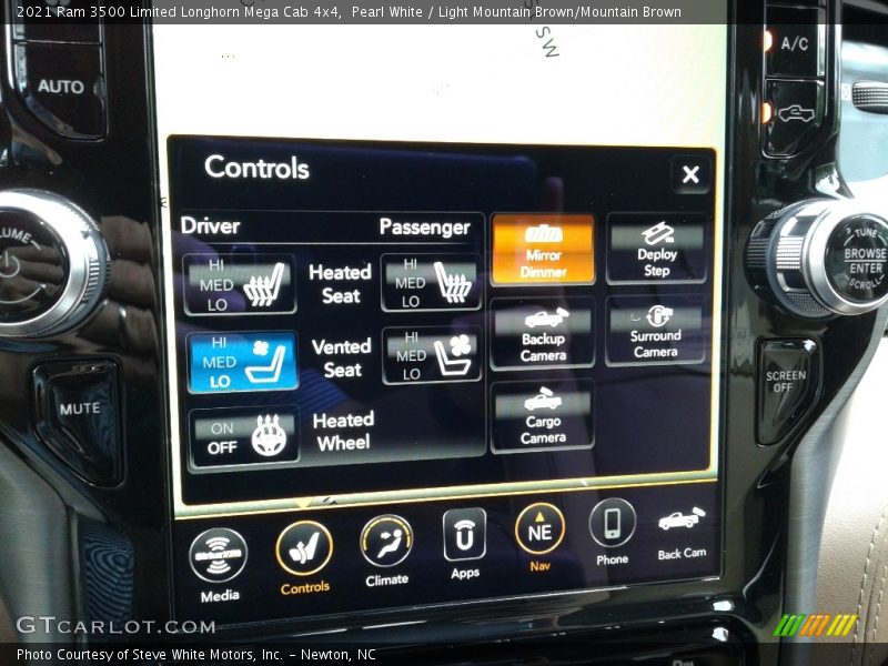 Pearl White / Light Mountain Brown/Mountain Brown 2021 Ram 3500 Limited Longhorn Mega Cab 4x4