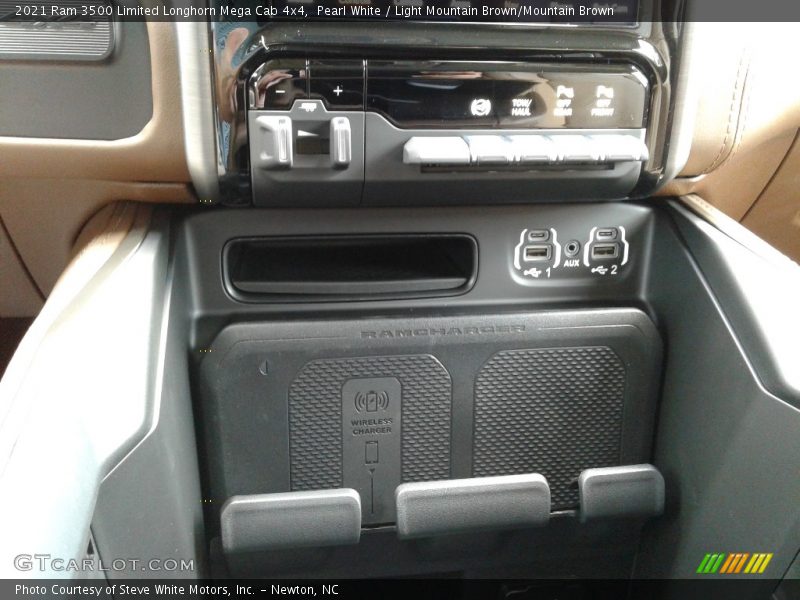 Pearl White / Light Mountain Brown/Mountain Brown 2021 Ram 3500 Limited Longhorn Mega Cab 4x4