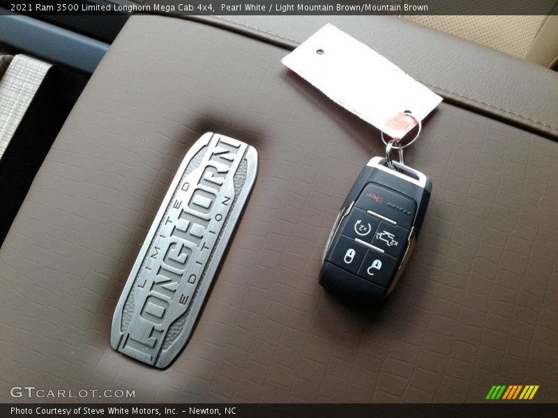 Pearl White / Light Mountain Brown/Mountain Brown 2021 Ram 3500 Limited Longhorn Mega Cab 4x4