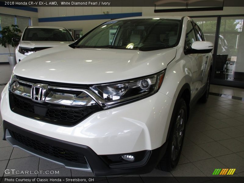 White Diamond Pearl / Ivory 2018 Honda CR-V EX-L AWD