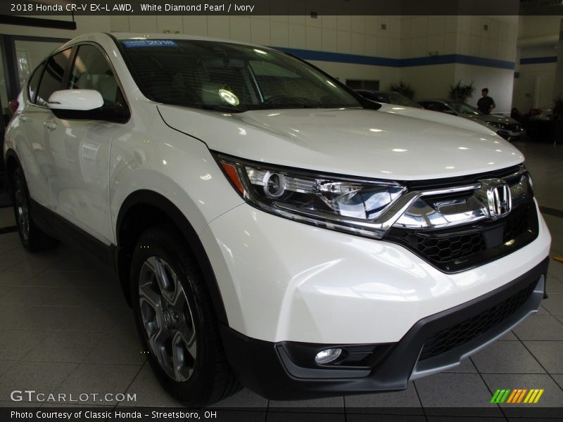 White Diamond Pearl / Ivory 2018 Honda CR-V EX-L AWD
