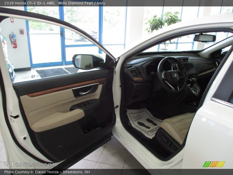 White Diamond Pearl / Ivory 2018 Honda CR-V EX-L AWD