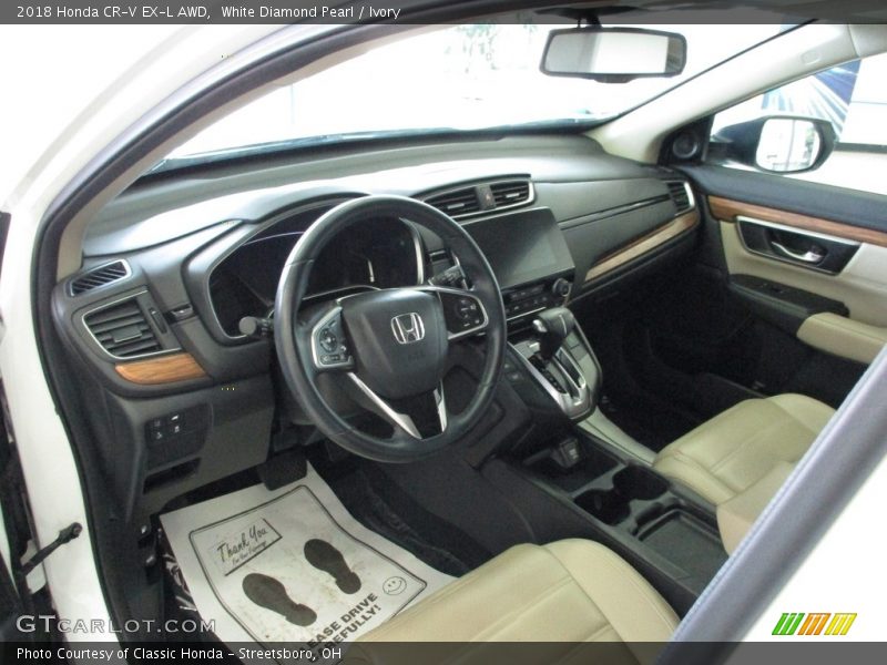 White Diamond Pearl / Ivory 2018 Honda CR-V EX-L AWD