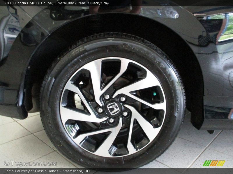Crystal Black Pearl / Black/Gray 2018 Honda Civic LX Coupe