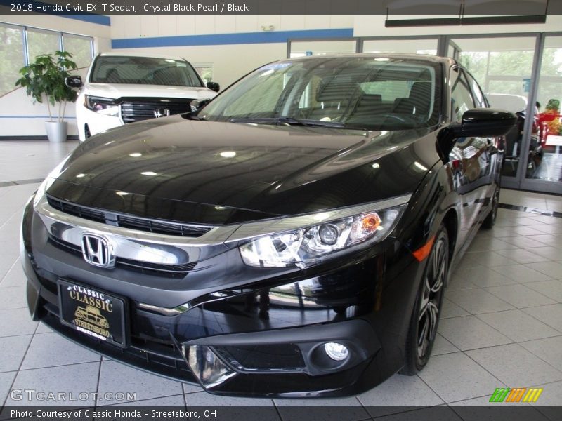 Crystal Black Pearl / Black 2018 Honda Civic EX-T Sedan