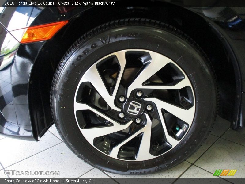 Crystal Black Pearl / Black/Gray 2018 Honda Civic LX Coupe