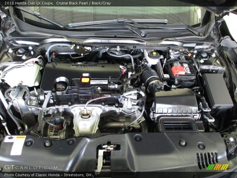 Crystal Black Pearl / Black/Gray 2018 Honda Civic LX Coupe