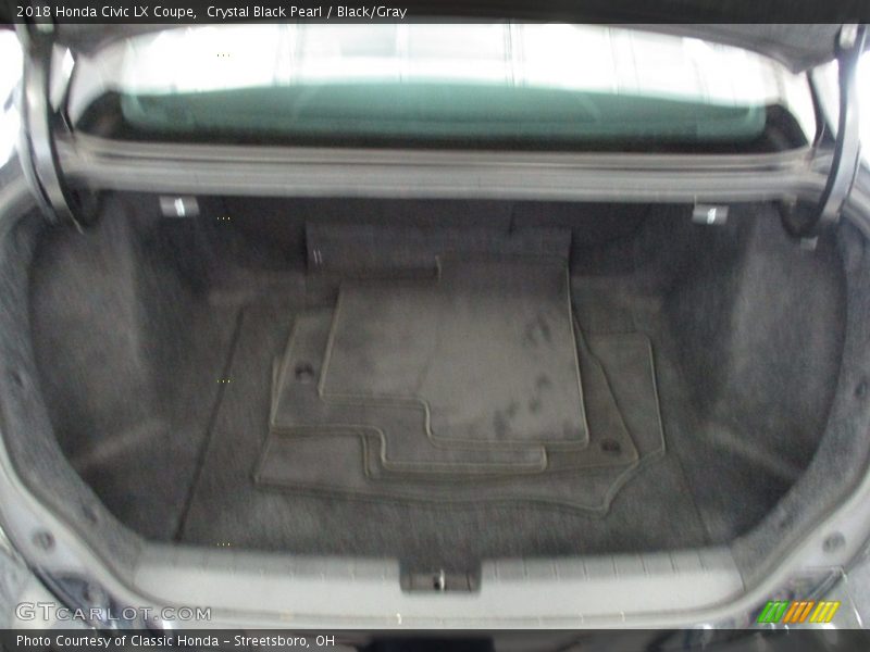 Crystal Black Pearl / Black/Gray 2018 Honda Civic LX Coupe