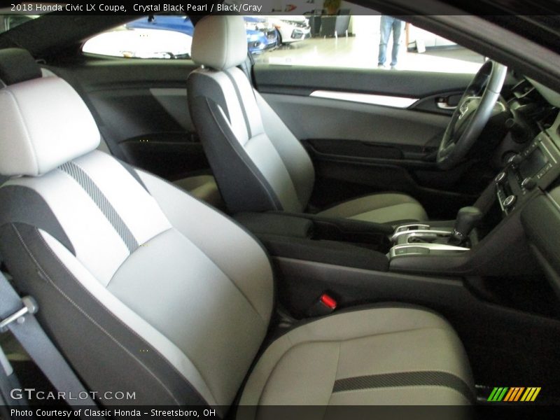 Crystal Black Pearl / Black/Gray 2018 Honda Civic LX Coupe