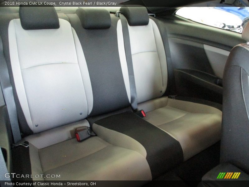 Crystal Black Pearl / Black/Gray 2018 Honda Civic LX Coupe