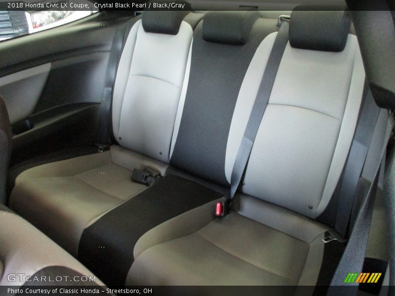 Crystal Black Pearl / Black/Gray 2018 Honda Civic LX Coupe