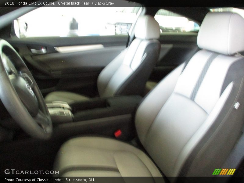 Crystal Black Pearl / Black/Gray 2018 Honda Civic LX Coupe