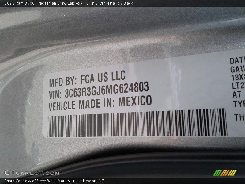 Billet Silver Metallic / Black 2021 Ram 3500 Tradesman Crew Cab 4x4