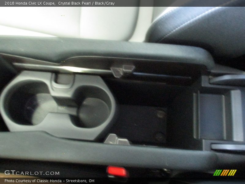 Crystal Black Pearl / Black/Gray 2018 Honda Civic LX Coupe