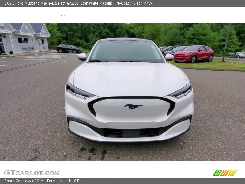 Star White Metallic Tri-Coat / Black Onyx 2021 Ford Mustang Mach-E Select eAWD