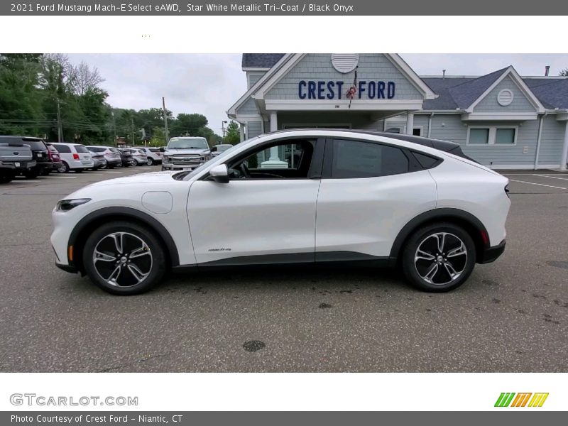 Star White Metallic Tri-Coat / Black Onyx 2021 Ford Mustang Mach-E Select eAWD