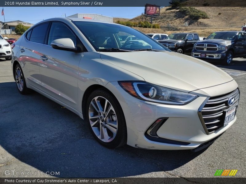 Symphony Silver / Gray 2018 Hyundai Elantra Limited