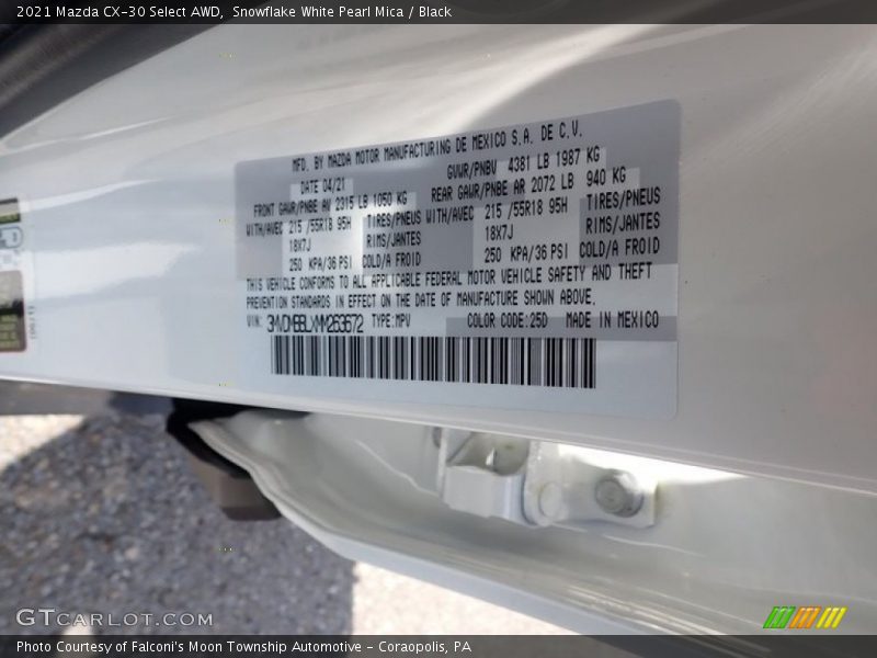 Snowflake White Pearl Mica / Black 2021 Mazda CX-30 Select AWD