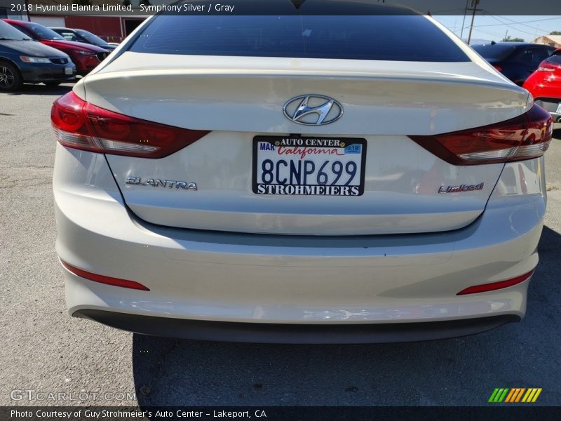 Symphony Silver / Gray 2018 Hyundai Elantra Limited