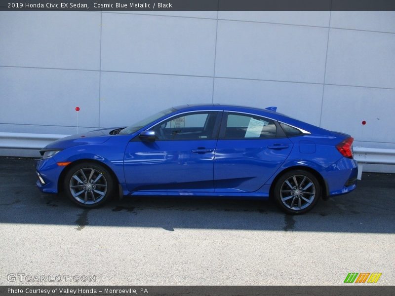 Cosmic Blue Metallic / Black 2019 Honda Civic EX Sedan