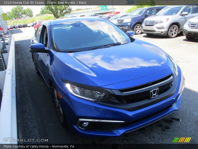 Cosmic Blue Metallic / Black 2019 Honda Civic EX Sedan