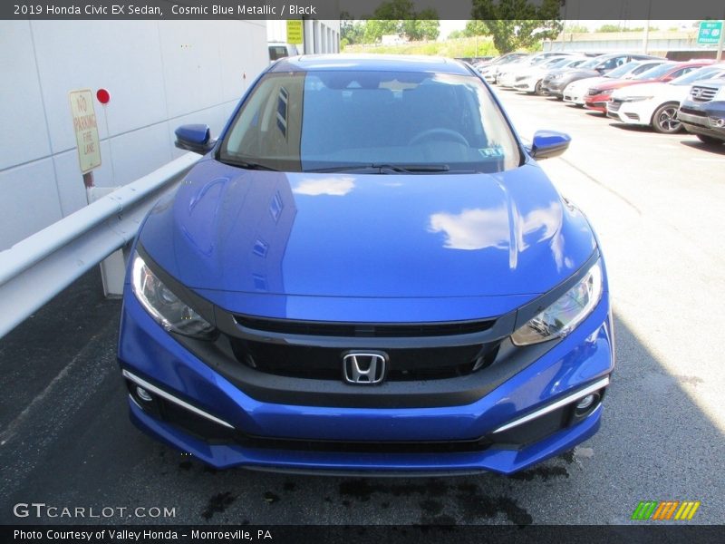 Cosmic Blue Metallic / Black 2019 Honda Civic EX Sedan