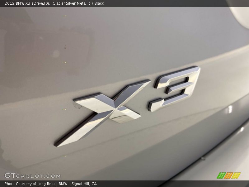 Glacier Silver Metallic / Black 2019 BMW X3 sDrive30i