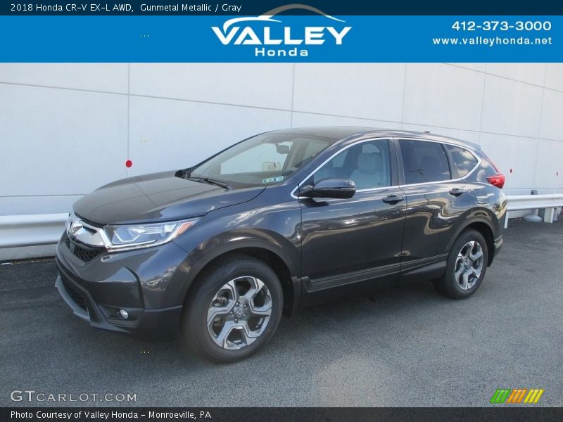 Gunmetal Metallic / Gray 2018 Honda CR-V EX-L AWD