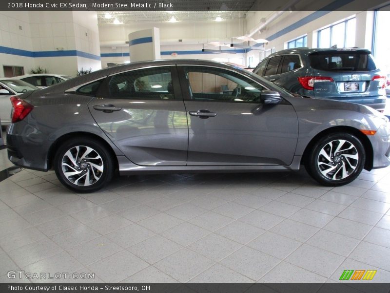 Modern Steel Metallic / Black 2018 Honda Civic EX Sedan